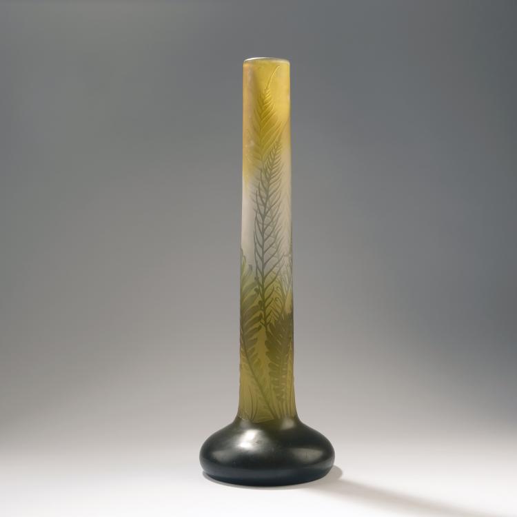 Hauptbild zu Objekt, Gro&szlig;e Stangenvase 'Foug&egrave;res', 1906-14, Gall&eacute;, Etablissements, Nancy, 141A 70