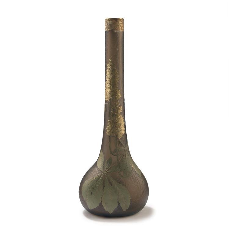 Hauptbild zu Objekt, Gro&szlig;e Stangenvase 'Marronnier en Fleurs', um 1900, Legras & Cie., Saint-Denis, 141A 200