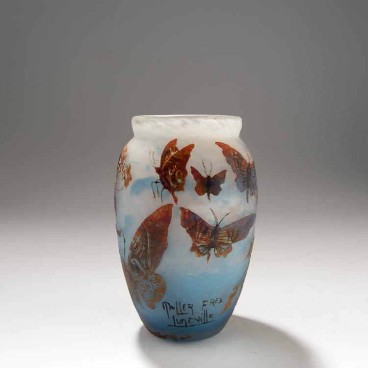 Bild 1 zu Objekt, Vase 'les Papillons de Nuit', um 1925, Muller Fr&egrave;res, Lun&eacute;ville, 141A 231