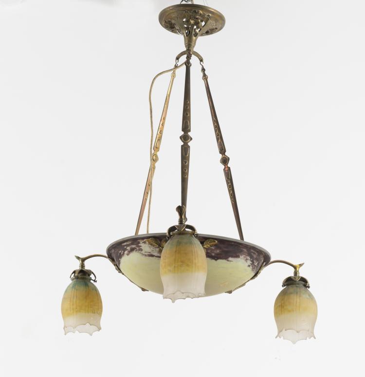 Hauptbild zu Objekt, Ceiling light, c. 1910, Daum Fr&egrave;res, Nancy, 141A 141