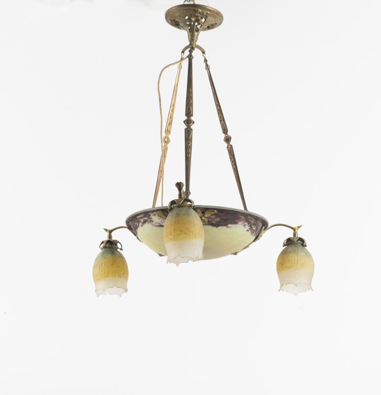 Bild 1 zu Objekt, Ceiling light, c. 1910, Daum Fr&egrave;res, Nancy, 141A 141