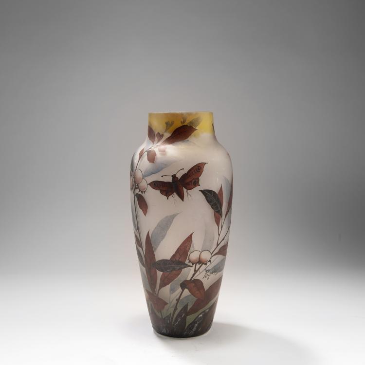 Hauptbild zu Objekt, Vase 'Prunier et Papillon', 1920er Jahre, Peynaud, Verrerie, Bordeaux, 141A 237
