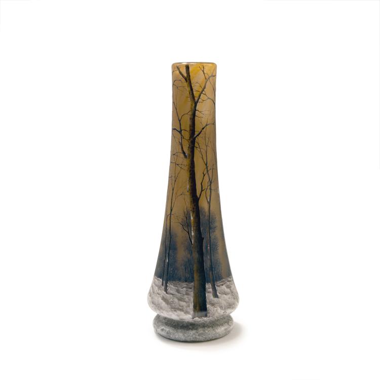 Hauptbild zu Objekt, Vase 'Cr&eacute;puscule sous la neige' oder 'Arbres en hiver', um 1906, Daum Fr&egrave;res, Nancy, 141A 101
