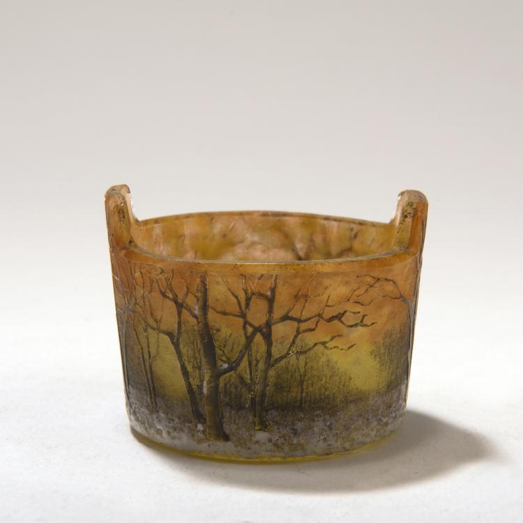 Hauptbild zu Objekt, Gew&uuml;rzsch&auml;lchen 'Cr&eacute;puscule sous la neige' oder 'Arbres en hiver', um 1906, Daum Fr&egrave;res, Nancy, 141A 125