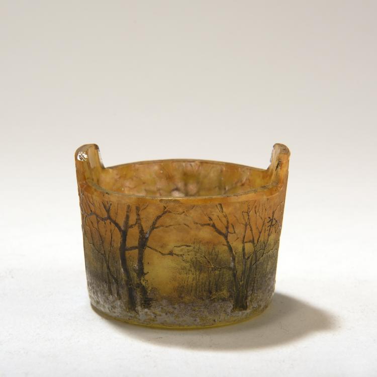 Bild 1 zu Objekt, Gew&uuml;rzsch&auml;lchen 'Cr&eacute;puscule sous la neige' oder 'Arbres en hiver', um 1906, Daum Fr&egrave;res, Nancy, 141A 125