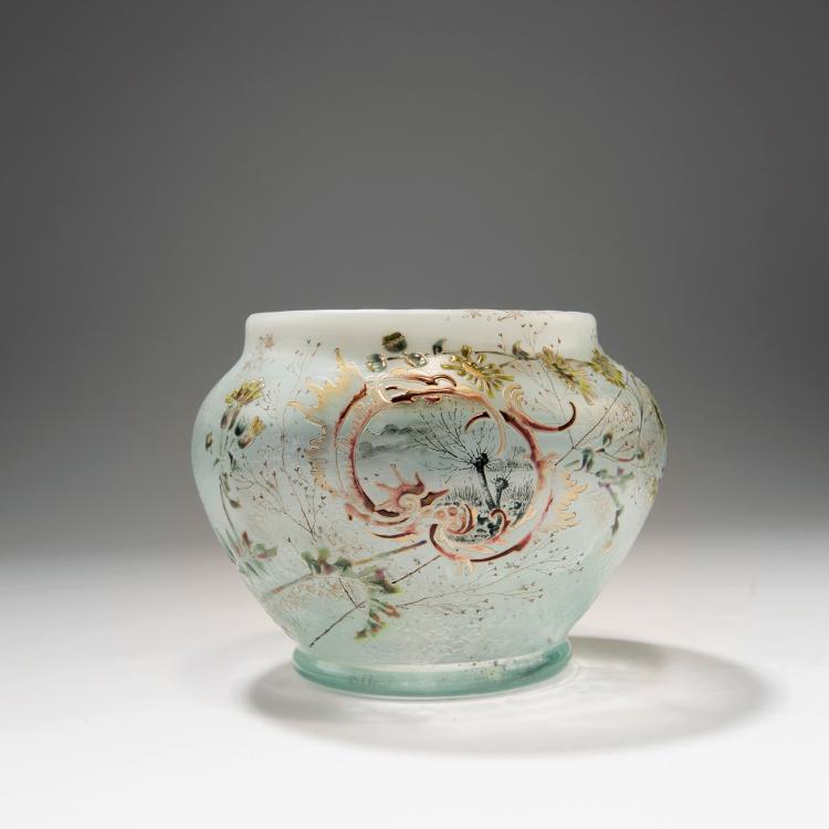 Hauptbild zu Objekt, 'Paysage et Fleurs' vase, 1890, Burgun, Schverer & Co., Meisenthal; Christian, D&eacute;sir&eacute;, Meisenthal, 141A 7