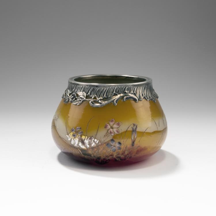 Bild 1 zu Objekt, Schale 'Fleurs des Pr&eacute;s' mit Silbermontierung von Malv&eacute;zieux Ain&eacute;, um 1895, Gall&eacute;, Emile, Nancy, 141A 41