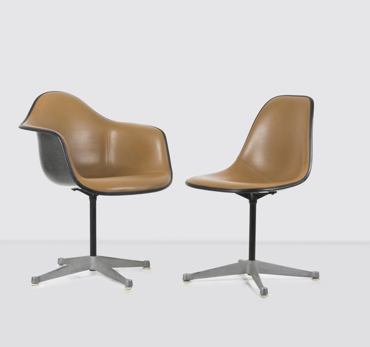Hauptbild zu Objekt, Zwei St&uuml;hle 'Plastic Armchair' und 'Plastic Side Chair' auf 'Aluminium Group Base', 1950/53, 1959, Miller, Herman, Zeeland, 143B 308