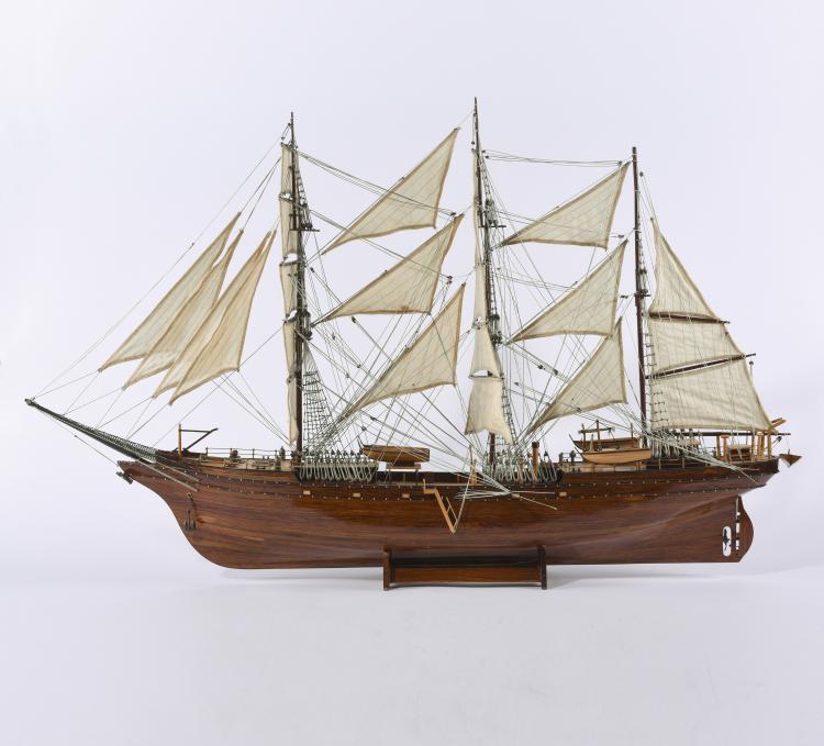 Hauptbild zu Objekt, Schiffsmodell Dreimast-Bark, 141A 266