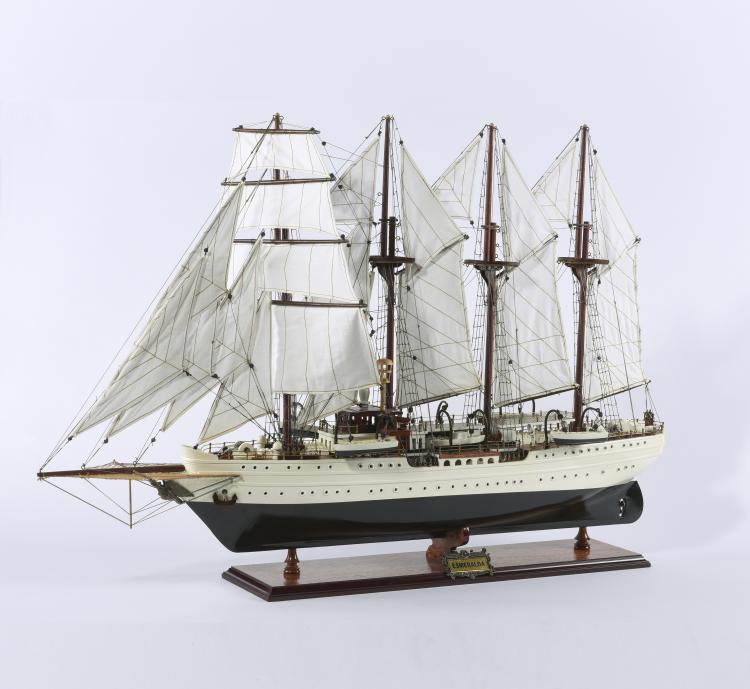 Hauptbild zu Objekt, Schiffsmodell Viermast-Bark 'Esmeralda', 141A 267