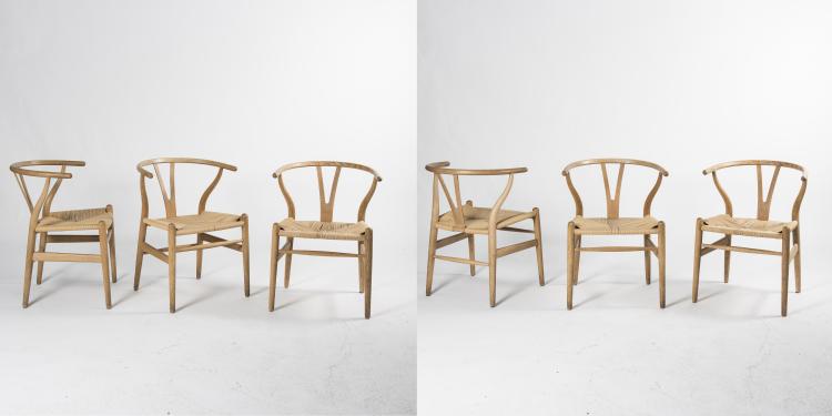 Hauptbild zu Objekt, Six 'Y' chairs 'CH-24', 1950, Hansen, Carl & Son, Odense, 142A 106