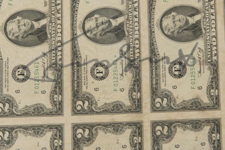 Bild 3 zu Objekt, '16 Two Dollar Notes (ungeschnitten)', wohl 1976, 142C 455