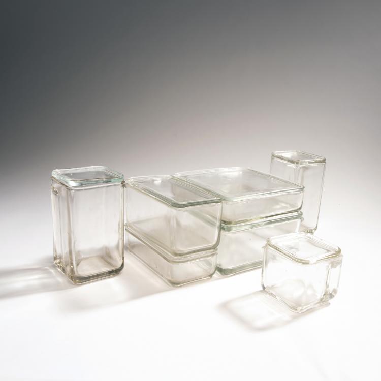 Hauptbild zu Objekt, 'Kubus-Geschirr', 1938, Vereinigte Lausitzer Glaswerke, Wei&szlig;wasser, 143B 404