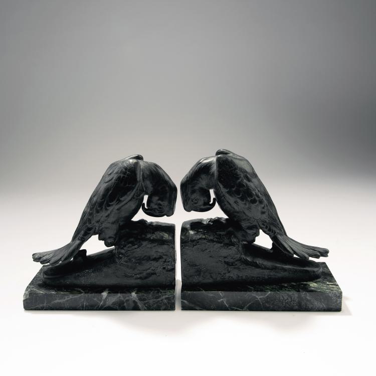 Hauptbild zu Objekt, Paar Buchst&uuml;tzen 'Kakadus', 1920er Jahre, Brig, Paris, 141C 733