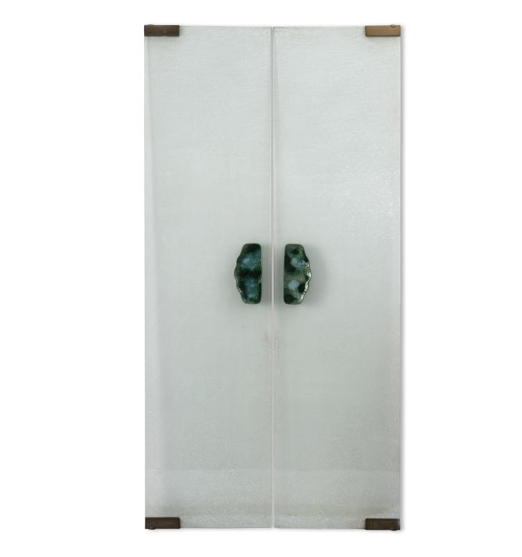 Hauptbild zu Objekt, Zwei Glast&uuml;ren mit T&uuml;rgriffen, 1960er Jahre, Italien, 143A 169