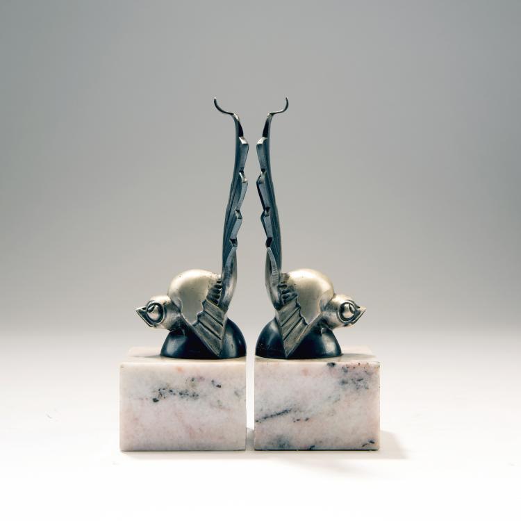 Hauptbild zu Objekt, Paar Buchst&uuml;tzen 'humoristische V&ouml;gel', 1930er Jahre, 141C 732