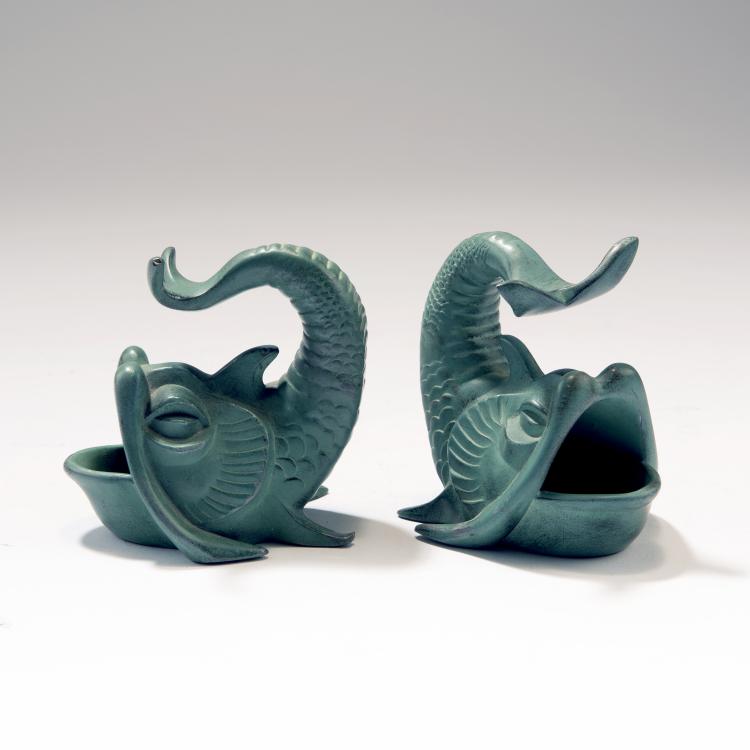 Bild 1 zu Objekt, Paar Buchst&uuml;tzen 'Fische', 1950er Jahre, 141C 727