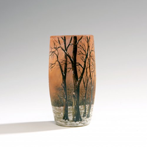 'Crépuscule sous la neige' or 'Arbres en hiver' vase, c. 1906