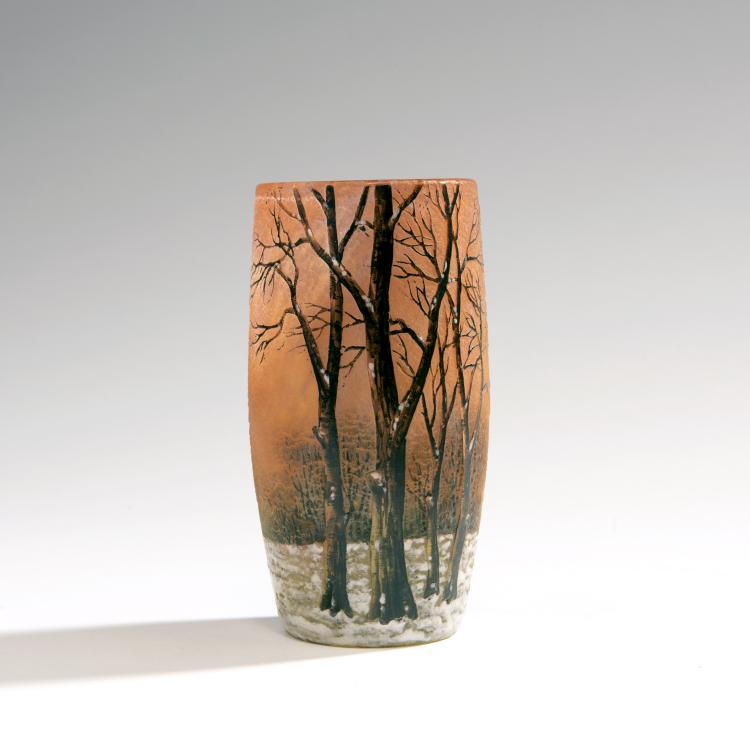 Hauptbild zu Objekt, Vase 'Cr&eacute;puscule sous la neige' oder 'Arbres en hiver', um 1906, Daum Fr&egrave;res, Nancy, 141C 419