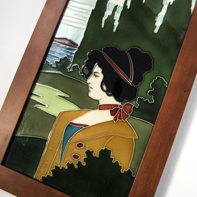 Bild 1 zu Objekt, Fliese, um 1900, Schwarz, J. von, N&uuml;rnberg, 141C 597