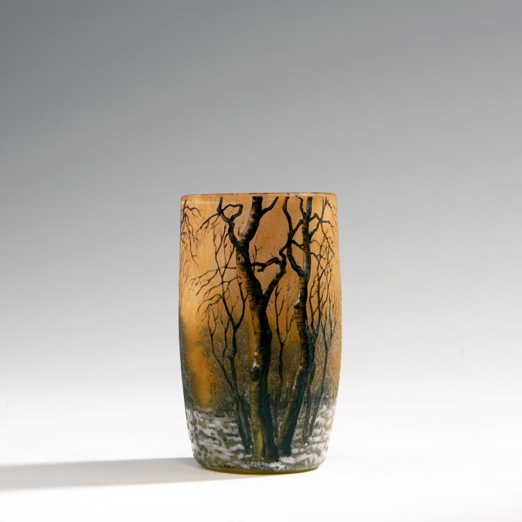 Bild 1 zu Objekt, Vase 'Cr&eacute;puscule sous la neige' oder 'Arbres en hiver', um 1906, Daum Fr&egrave;res, Nancy, 141C 420