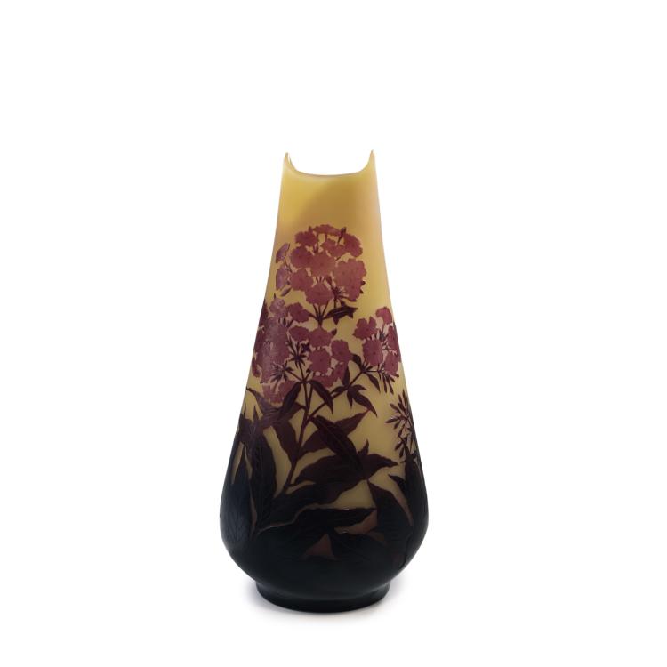 Hauptbild zu Objekt, Tall 'Laurier rose' vase, 1920s, Gall&eacute;, Etablissements, Nancy, 141C 498