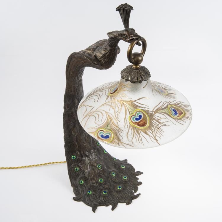 Bild 2 zu Objekt, Tischleuchte 'Paon', um 1910, Rollet, A. (zugeschrieben), 141C 635