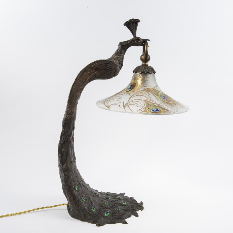 Bild 3 zu Objekt, Tischleuchte 'Paon', um 1910, Rollet, A. (zugeschrieben), 141C 635