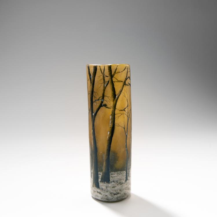 Bild 1 zu Objekt, Vase 'Cr&eacute;puscule Neige' oder 'Arbres en Hiver', um 1906, Daum Fr&egrave;res, Nancy, 141C 418