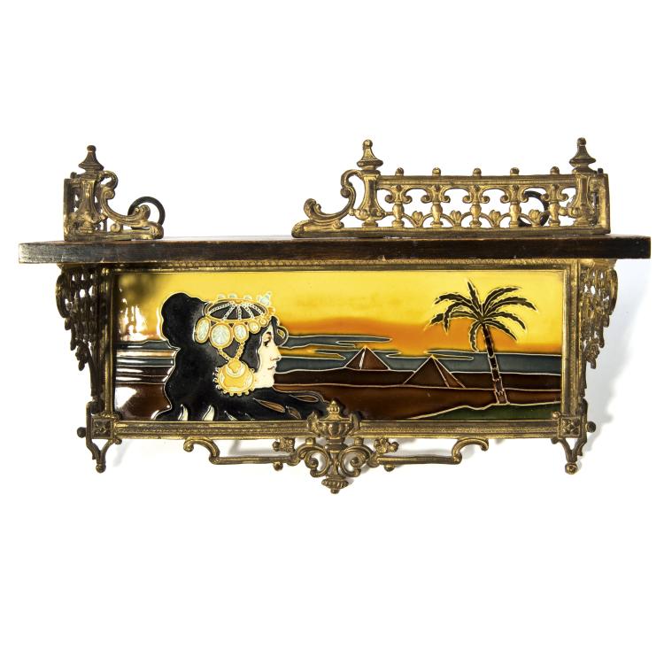 Hauptbild zu Objekt, Fliese '&Auml;gypten', um 1900, Schwarz, Johann von, N&uuml;rnberg, 141C 598