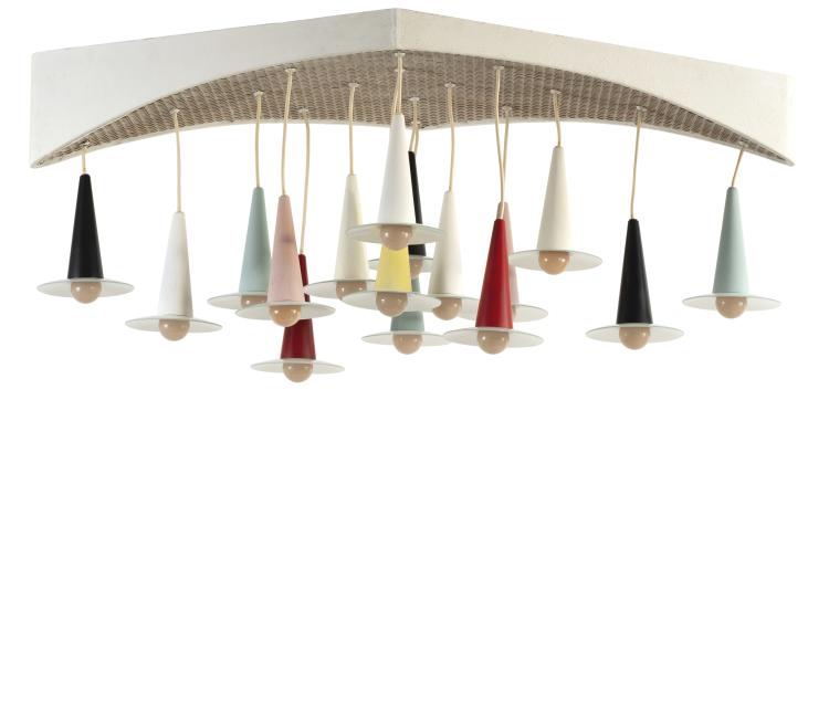 Hauptbild zu Objekt, Chandelier, c. 1952, Stilnovo, Mailand (zugeschrieben), 143A 37