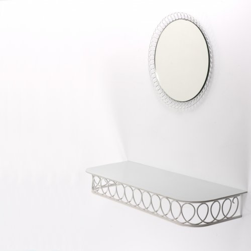 Wall mounted console table with mirror, 1950s