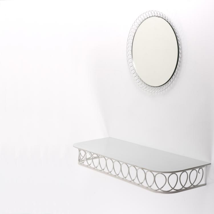 Hauptbild zu Objekt, Konsole zur Wandbefestigung mit Spiegel, 1950er Jahre, Deutschland, 143B 330