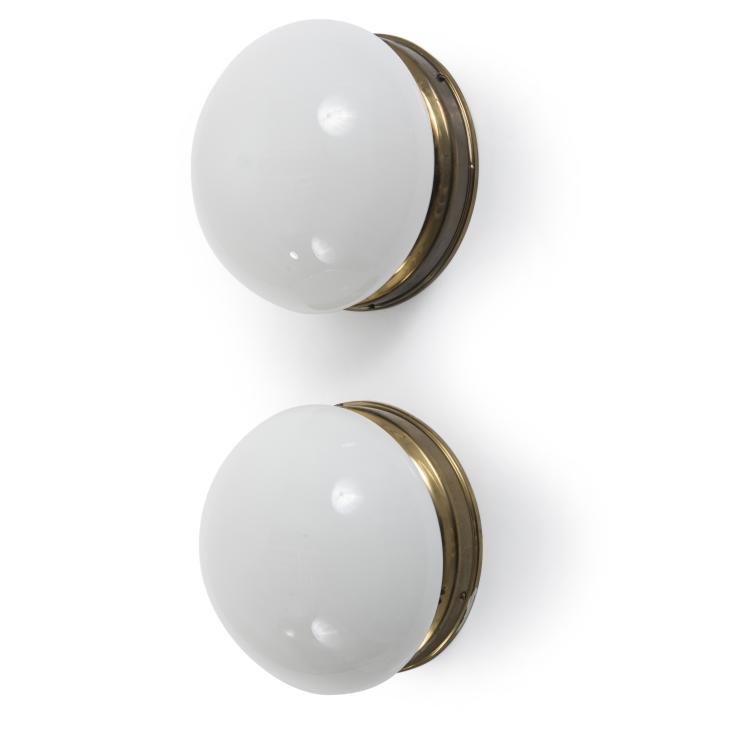 Hauptbild zu Objekt, Two wall / ceiling lights, c. 1958, Stilnovo, Mailand (zugeschrieben), 143A 73