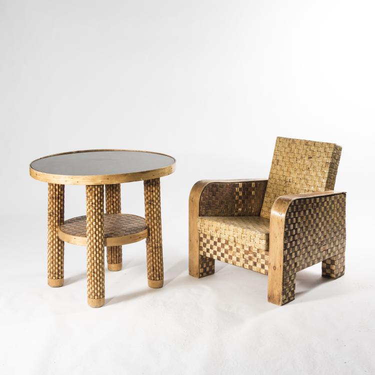 Hauptbild zu Objekt, Armchair and coffee table, c. 1940, Finnland, 142A 053