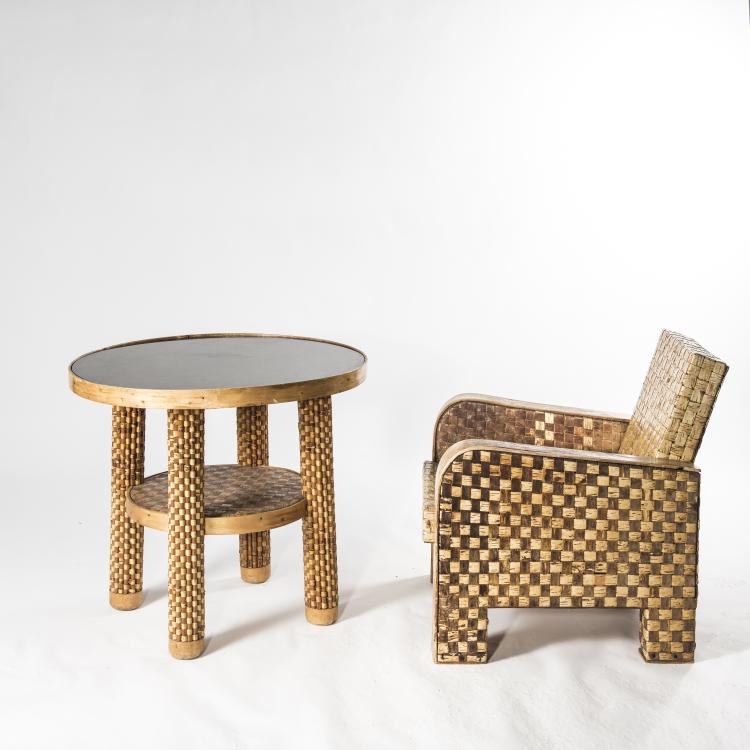 Bild 1 zu Objekt, Armchair and coffee table, c. 1940, Finnland, 142A 053