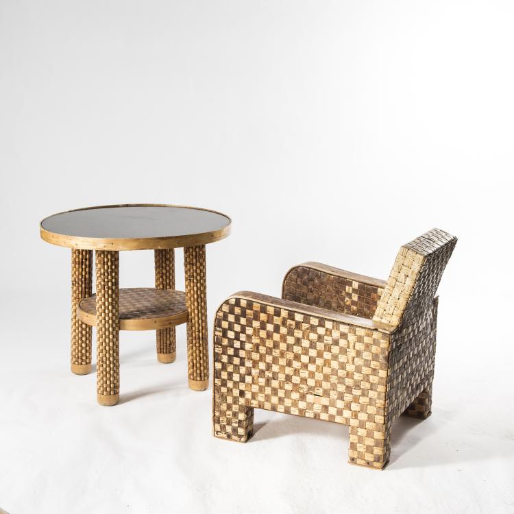 Bild 2 zu Objekt, Armchair and coffee table, c. 1940, Finnland, 142A 053