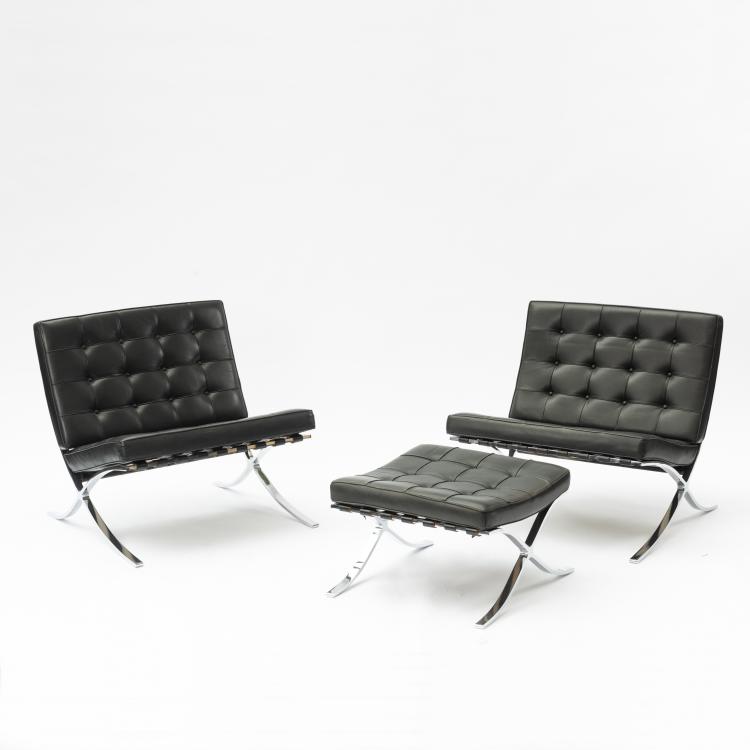 Bild 1 zu Objekt, Zwei Sessel und ein Hocker 'Barcelona' 1929, 143B 272