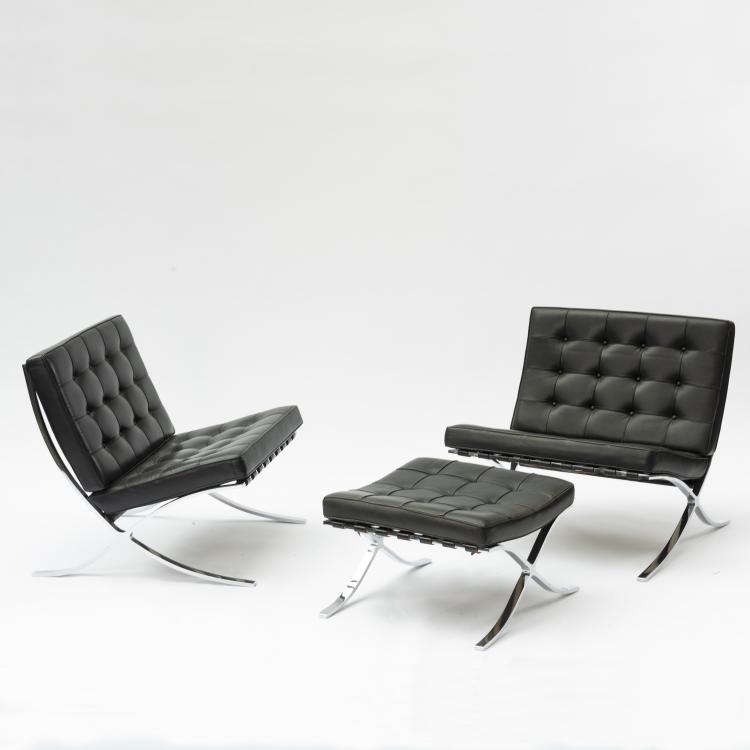 Bild 2 zu Objekt, Zwei Sessel und ein Hocker 'Barcelona' 1929, 143B 272