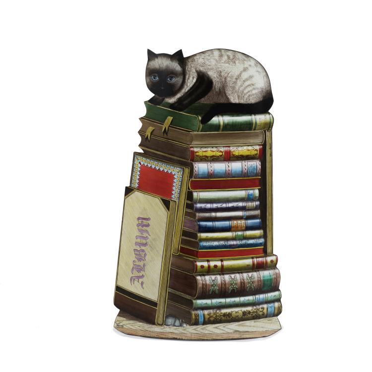 Hauptbild zu Objekt, Schirmst&auml;nder 'Gatto sui libri', 1950er Jahre, Piero Fornasetti, Fornasetti, Mailand, 143A 86