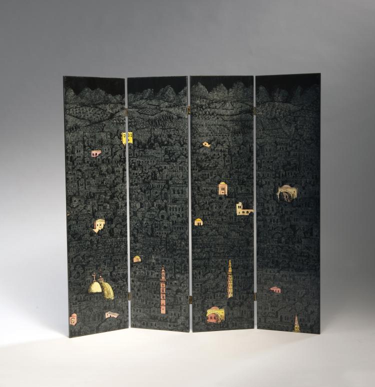 Hauptbild zu Objekt, Modellparavent 'Gerusalemme di notte', 1990er Jahre , Fornasetti, Mailand, 143A 111