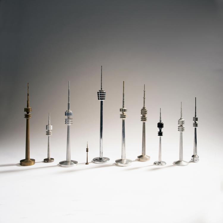 Hauptbild zu Objekt, Zehn Fernseht&uuml;rme 'Stuttgart', 'M&uuml;nchen', u.a., 1960-2000er Jahre, Deutschland, 143B 385