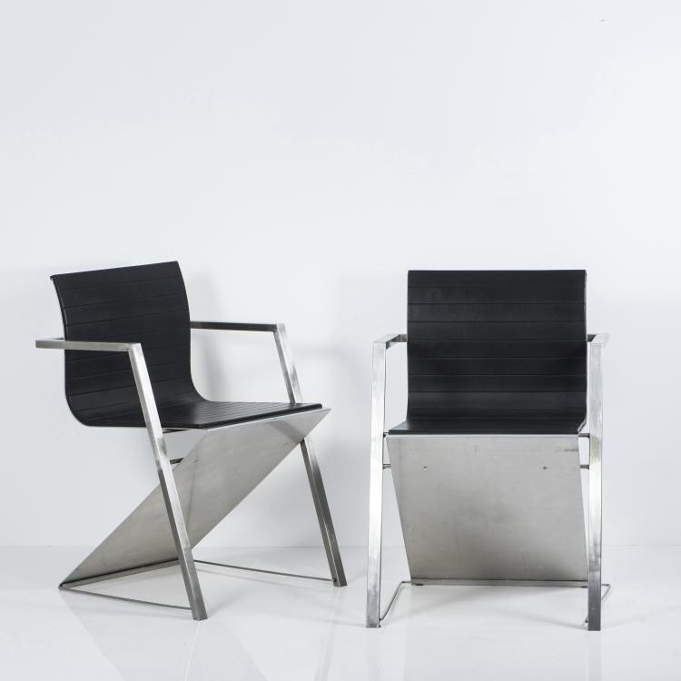 Bild 1 zu Objekt, Two armchairs, 1987 , Reinhard M&uuml;ller, Pentagon, K&ouml;ln, 146C 668