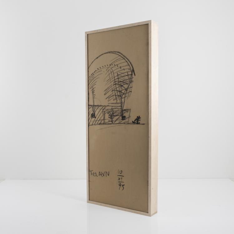 Bild 1 zu Objekt, Originale Kohlezeichnung der Synagoge von Tel Aviv, 1995, Mario Botta, Botta, Mario, 143B 475