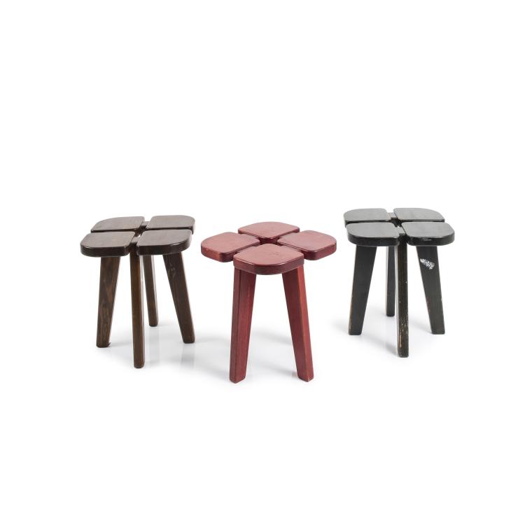 Hauptbild zu Objekt, Drei Hocker 'Apila', um 1965 , Kervo Snickerifabrik, Finnland f&uuml;r Stockman Oy, Helsinki, 143B 452