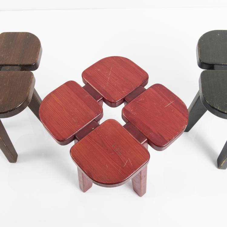 Bild 2 zu Objekt, Drei Hocker 'Apila', um 1965 , Kervo Snickerifabrik, Finnland f&uuml;r Stockman Oy, Helsinki, 143B 452