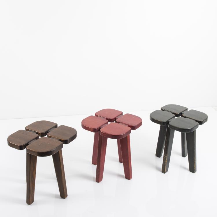 Bild 3 zu Objekt, Drei Hocker 'Apila', um 1965 , Kervo Snickerifabrik, Finnland f&uuml;r Stockman Oy, Helsinki, 143B 452