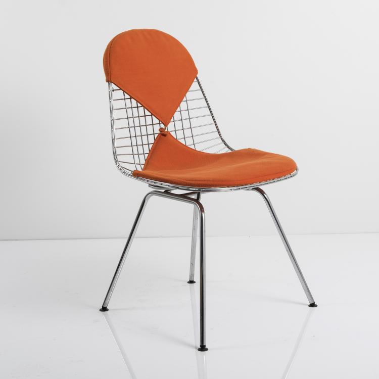 Bild 1 zu Objekt, Stuhl 'Wire Mesh' auf 'H-base' mit 'Bikini-pad', 1951-53, Vitra Design, Weil am Rhein, 143B 320