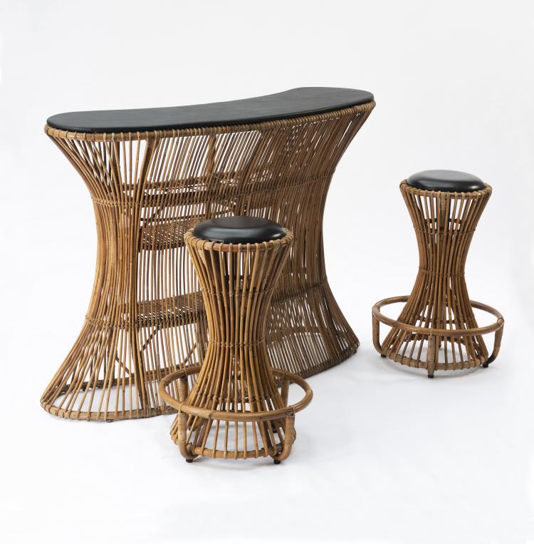 Hauptbild zu Objekt, Bar mit zwei Barhockern, um 1953, Bonacina, Vittorio, Como, 143A 39