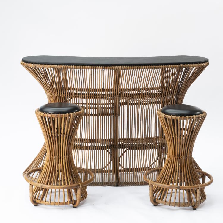 Bild 1 zu Objekt, Bar mit zwei Barhockern, um 1953, Bonacina, Vittorio, Como, 143A 39